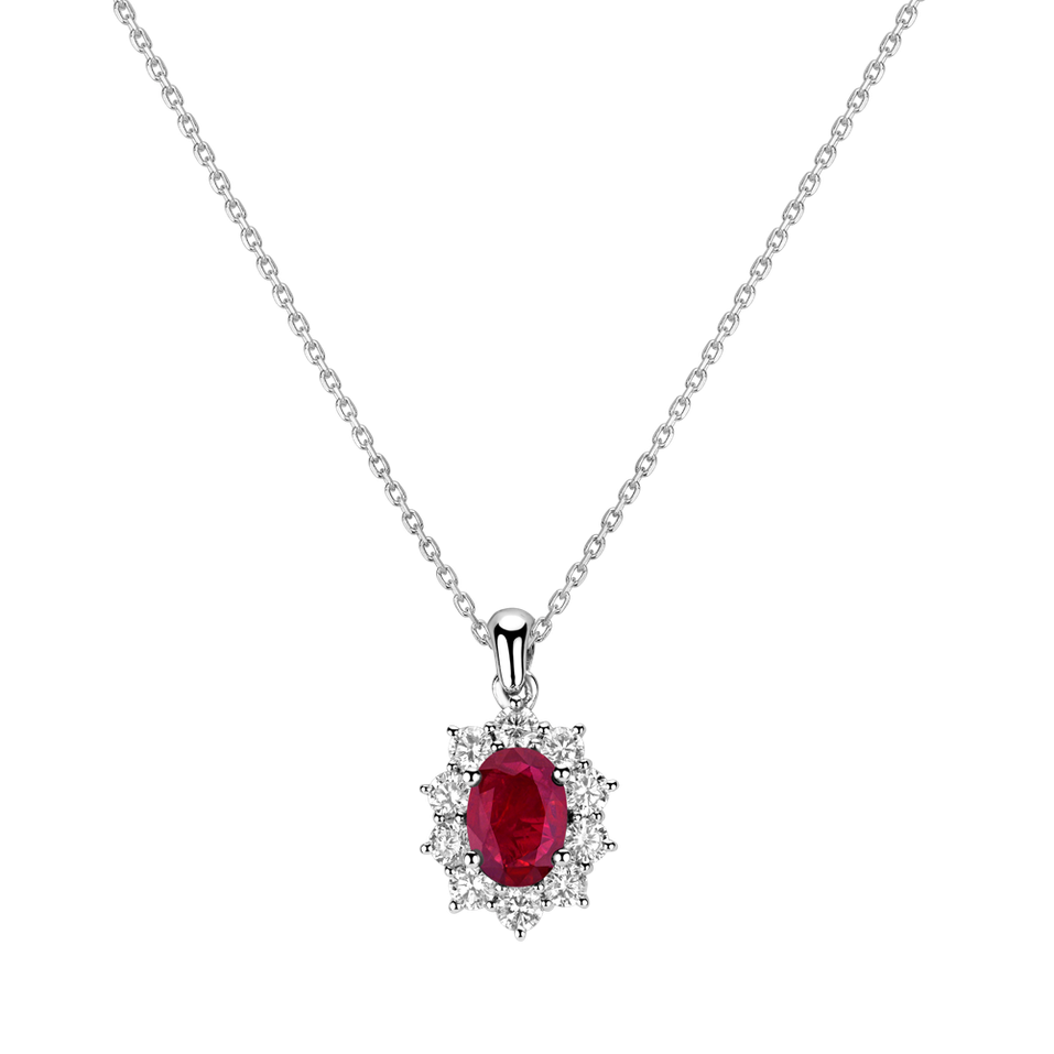 Diamond pendant with Ruby Goddess Elegance