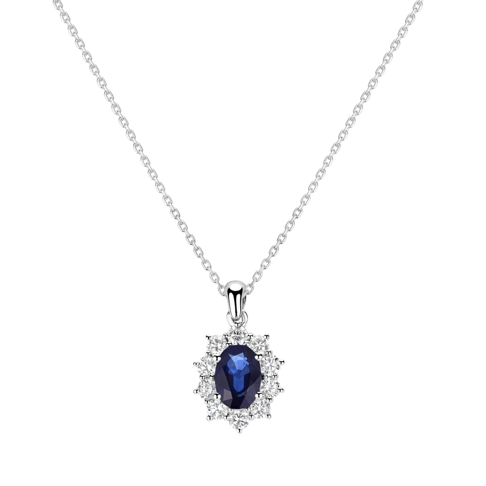 Diamond pendant with Sapphire Princess