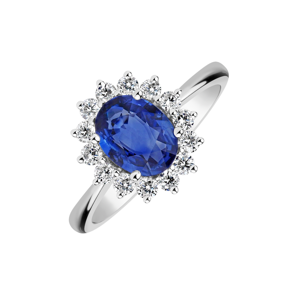 Diamond ring with Sapphire Princess Sparkle