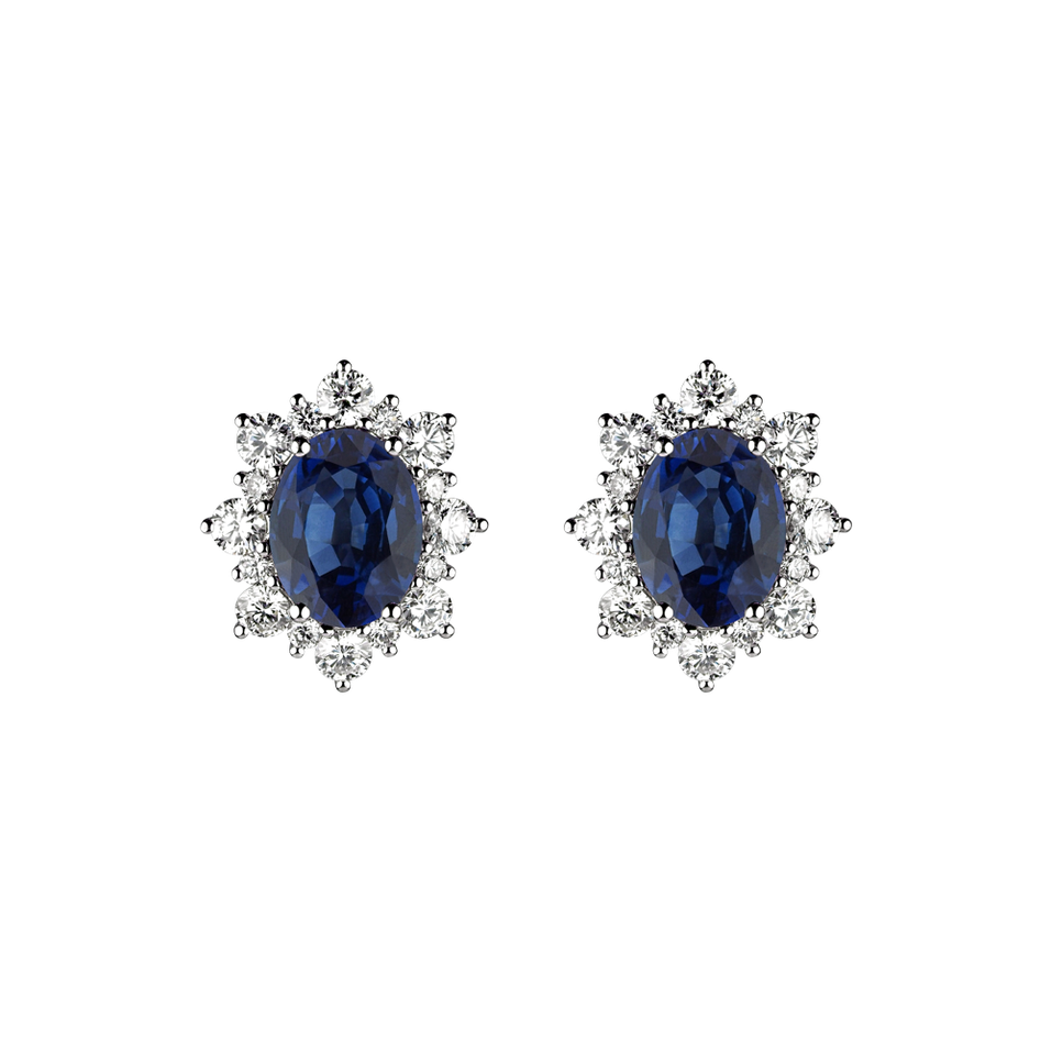 Diamond earrings with Sapphire Mary Magdalene