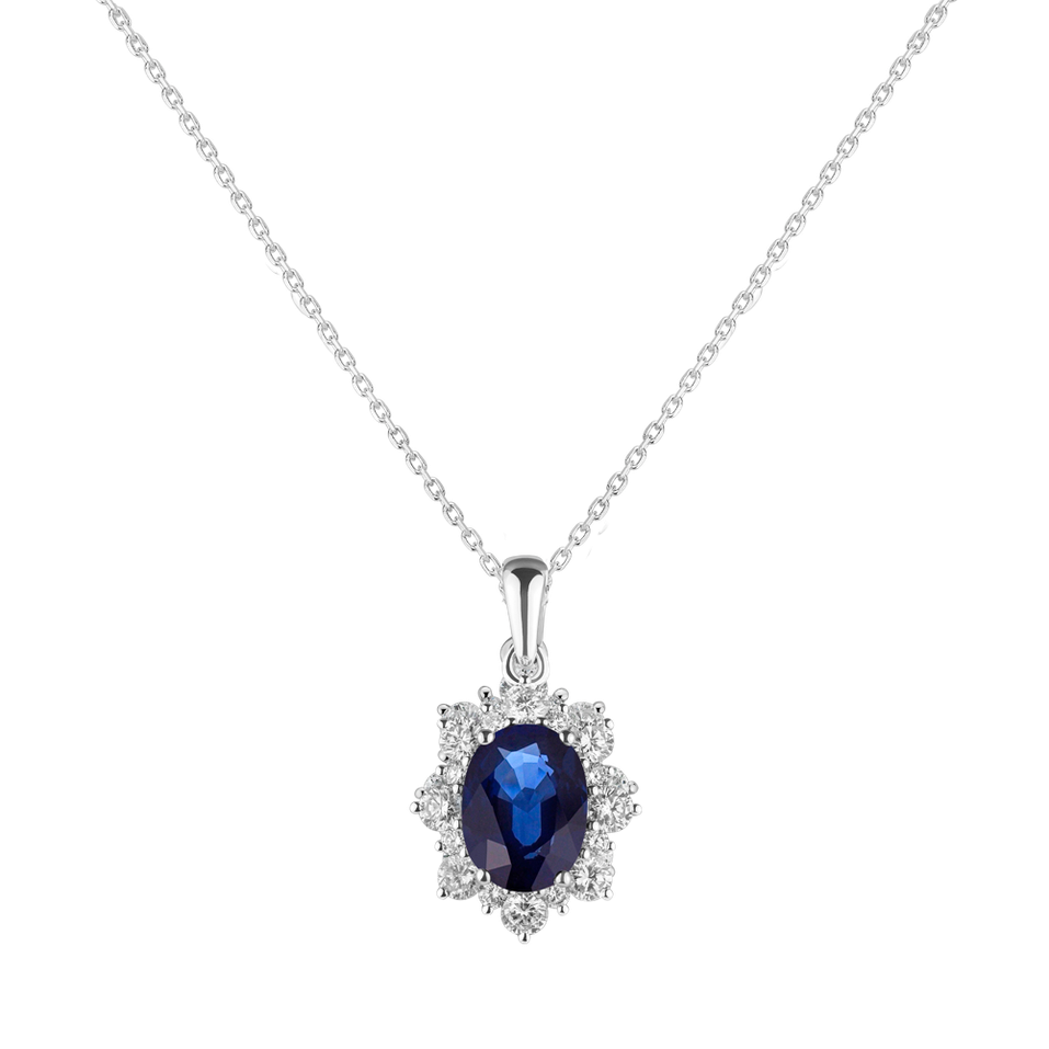 Diamond pendant with Sapphire Royal Aurora