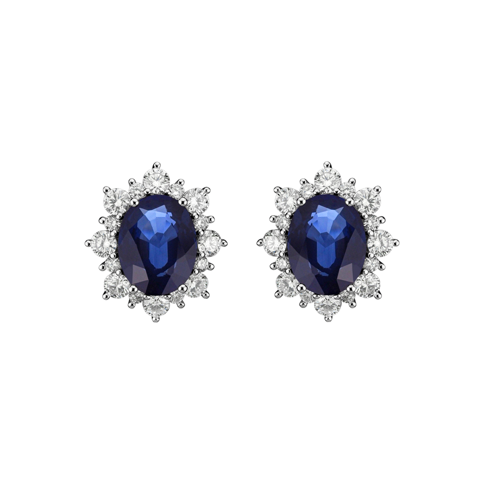 Diamond earrings with Sapphire Royal Aurora