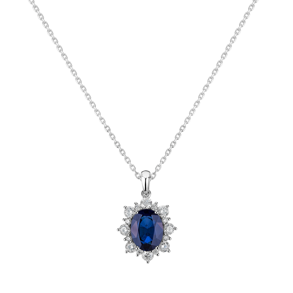 Diamond pendant with Sapphire Royal Aurora