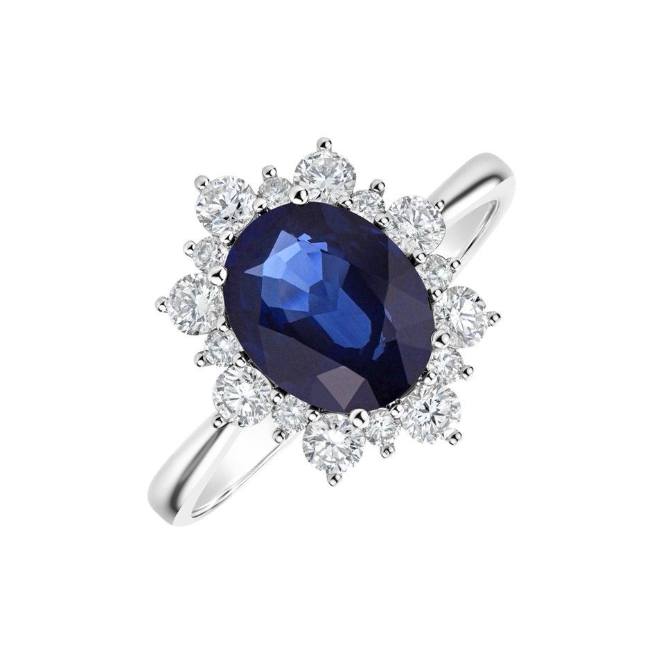 Diamond ring with Sapphire Trixie Princess