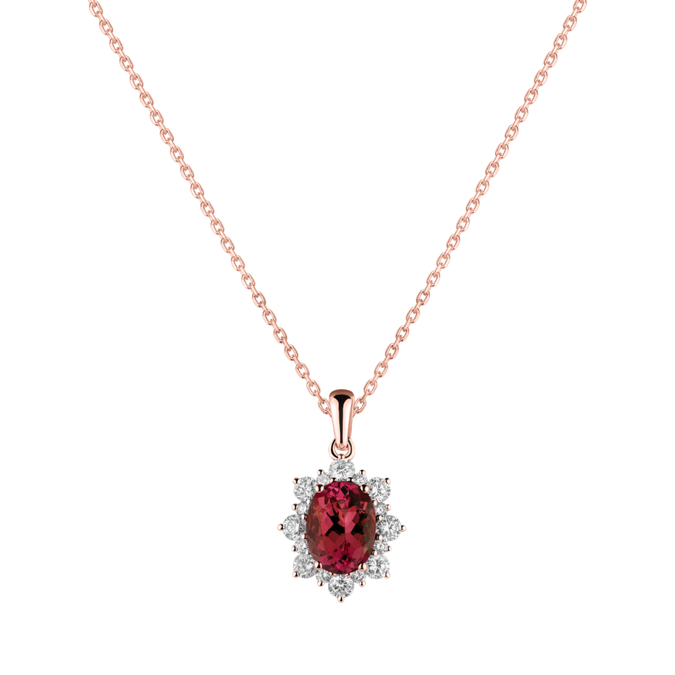 Diamond pendant with Ruby Royal Aurora