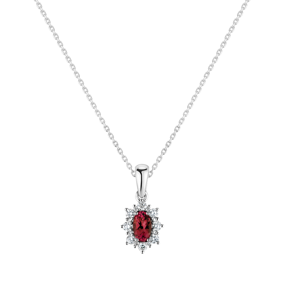 Diamond pendant with Ruby Royal Aurora