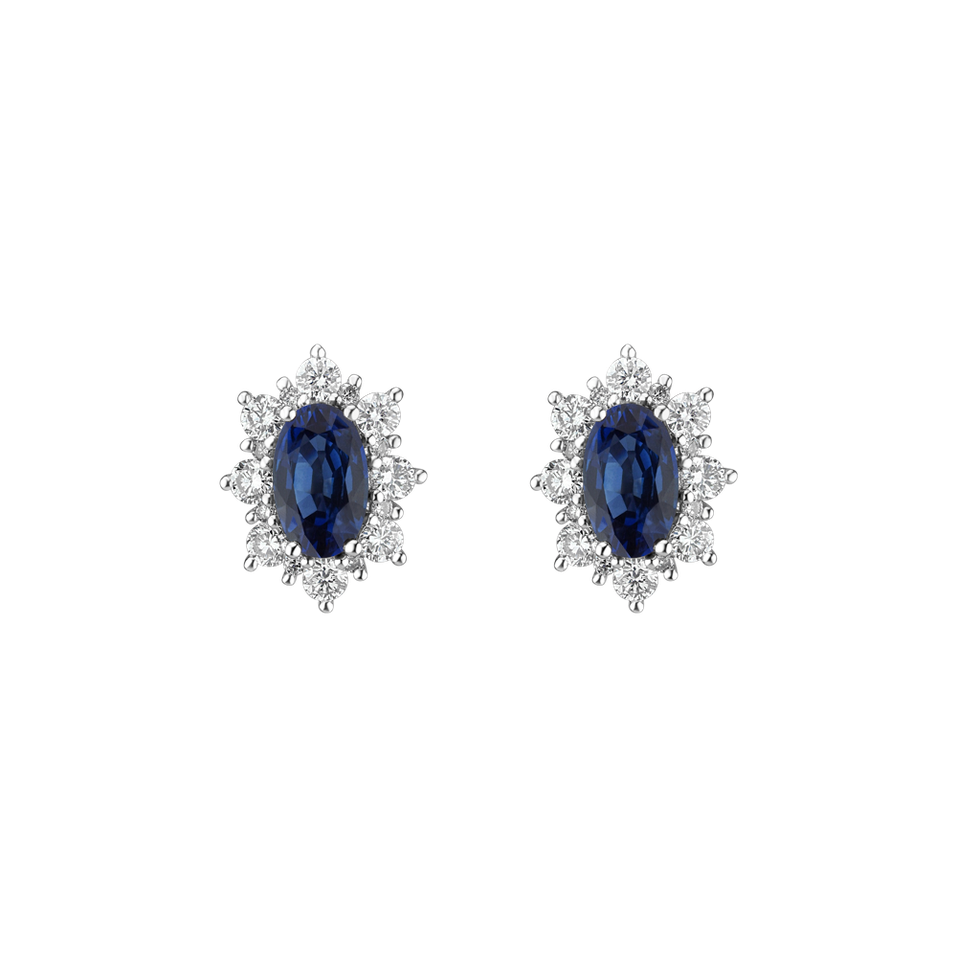 Diamond earrings with Sapphire Mary Magdalene