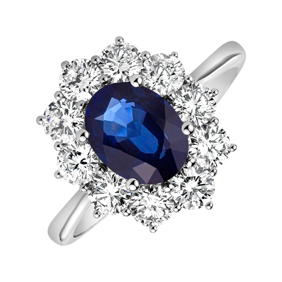 Diamond ring with Sapphire Princess