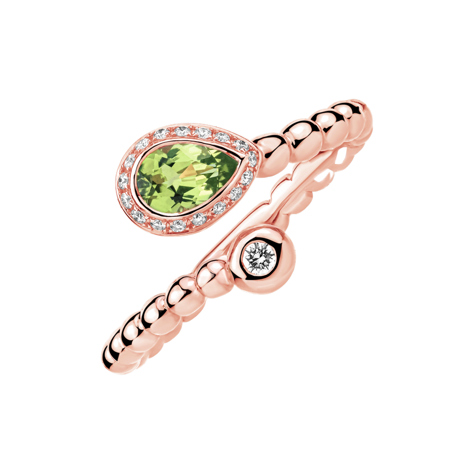 Diamond ring with Peridote Stupéfiant