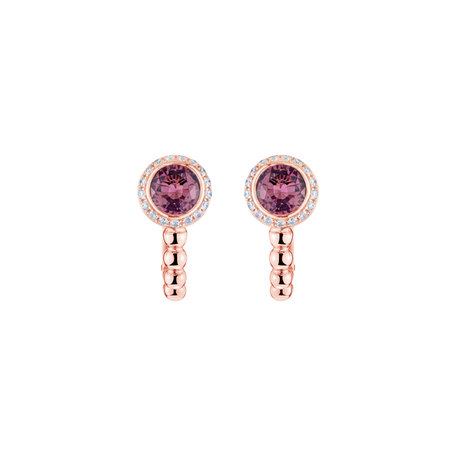 Diamond earrings with Tourmaline De L'oubli