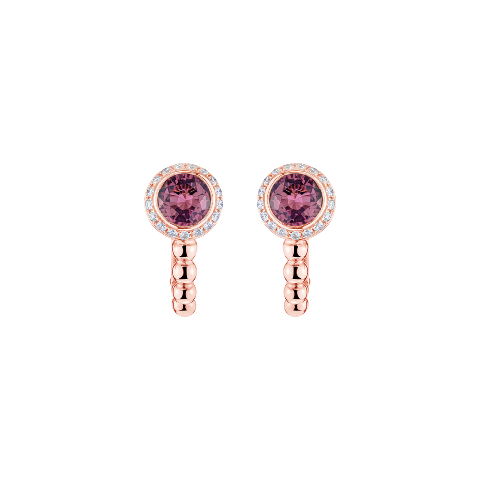 Diamond earrings with Tourmaline De L'oubli