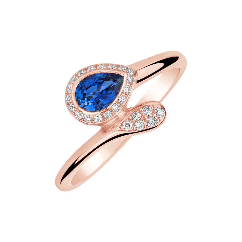 Diamond ring with Sapphire Nadine