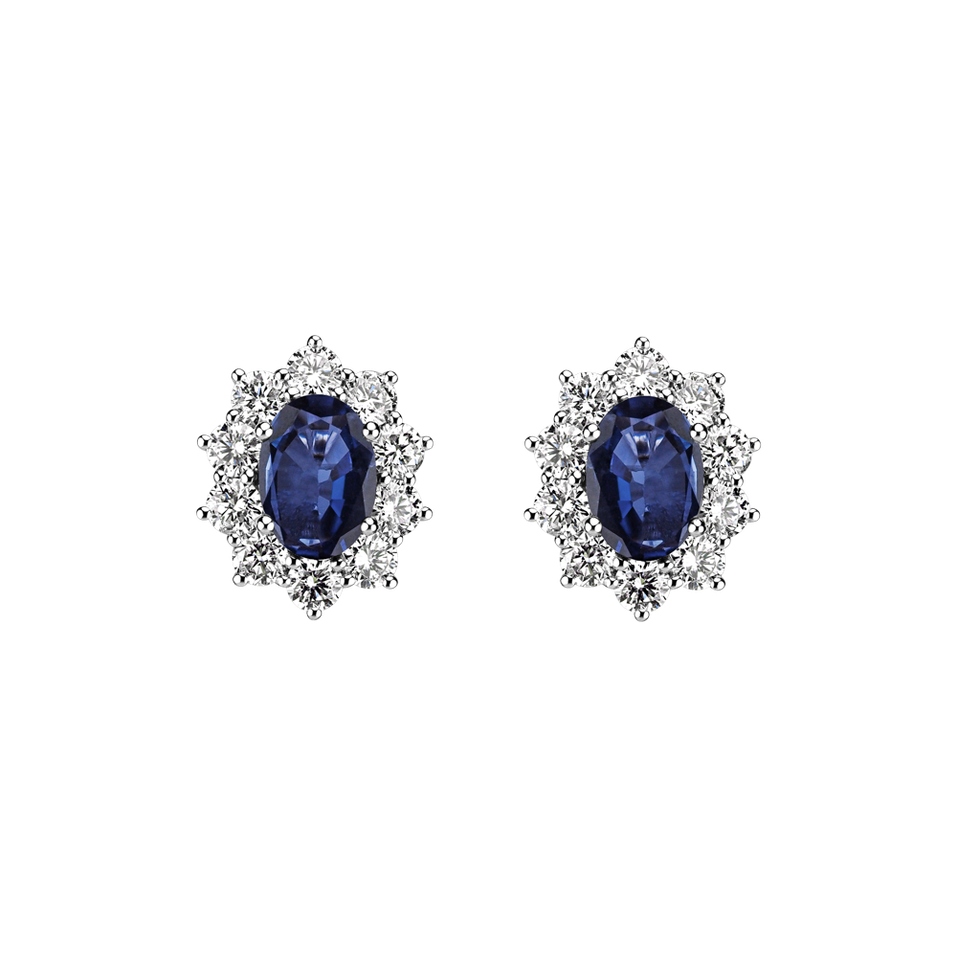 Diamond earrings with Sapphire Moon Witchery