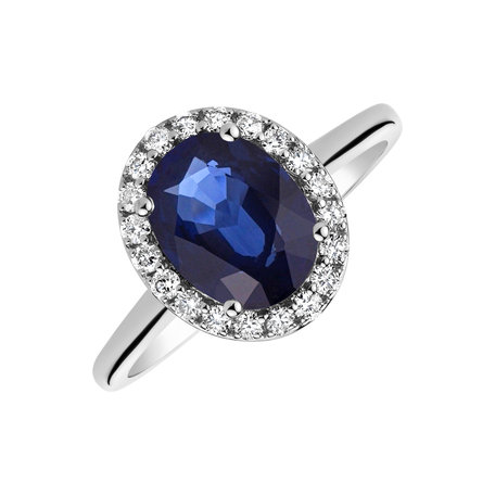 Diamond ring with Sapphire Princess Wish