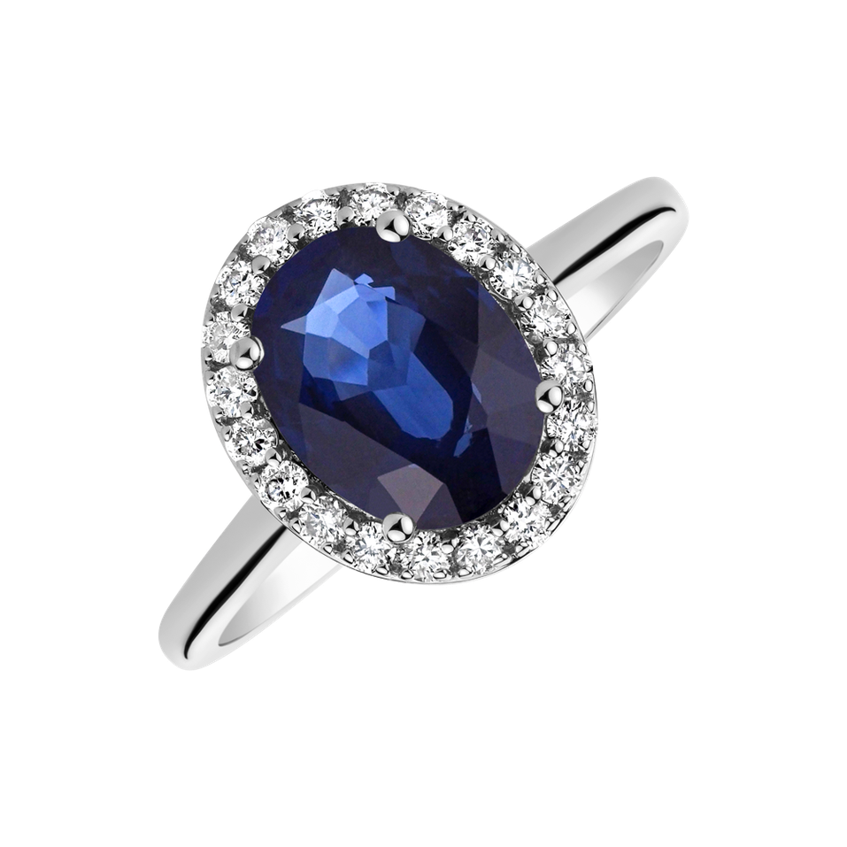 Diamond ring with Sapphire Princess Wish