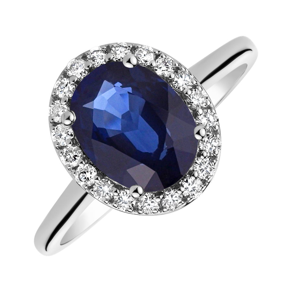 Diamond ring with Sapphire Princess