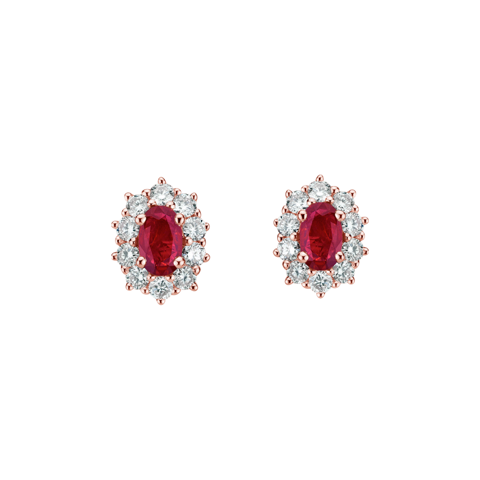 Diamond earrings with Ruby Princess