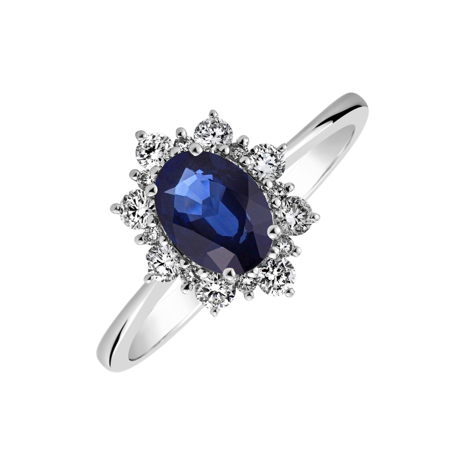 Diamond ring with Sapphire Trixie Princess