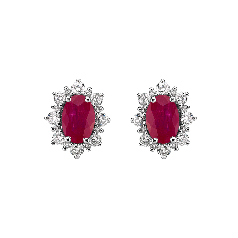 Diamond earrings with Ruby Mary Magdalene