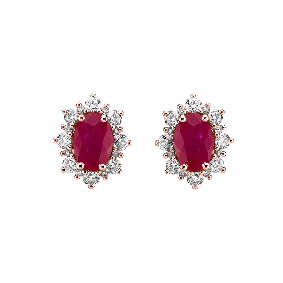 Diamond earrings with Ruby Mary Magdalene