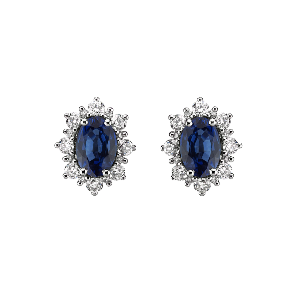 Diamond earrings with Sapphire Mary Magdalene