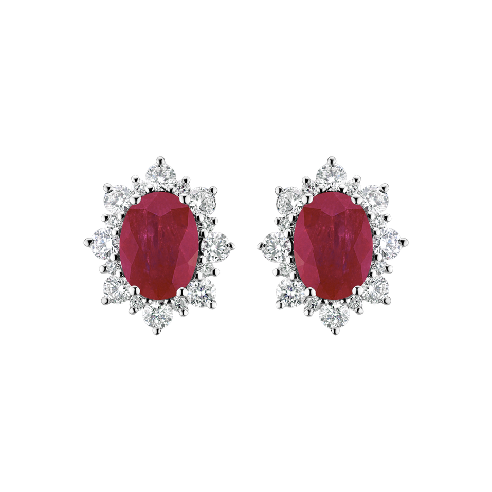 Diamond earrings with Ruby Mary Magdalene