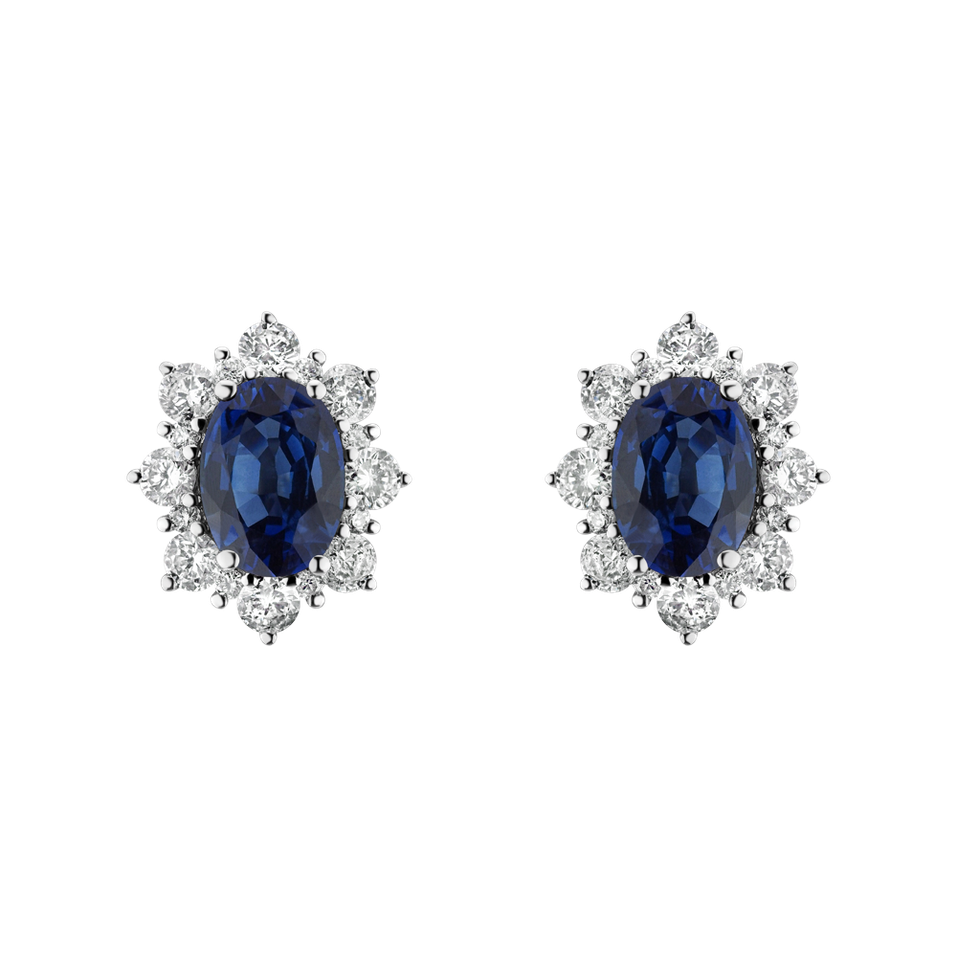 Diamond earrings with Sapphire Mary Magdalene