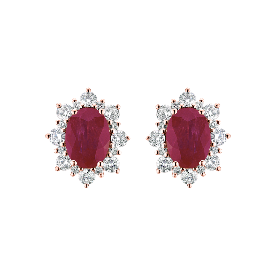 Diamond earrings with Ruby Mary Magdalene