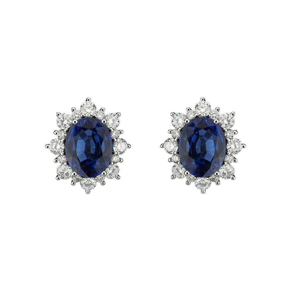 Diamond earrings with Sapphire Mary Magdalene