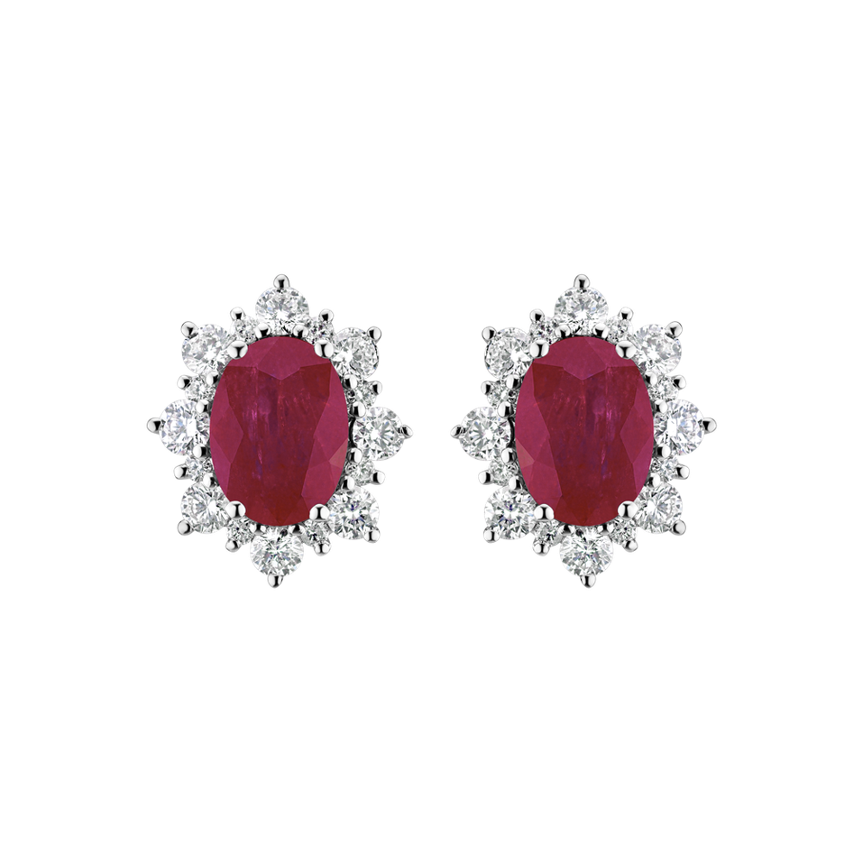 Diamond earrings with Ruby Princess