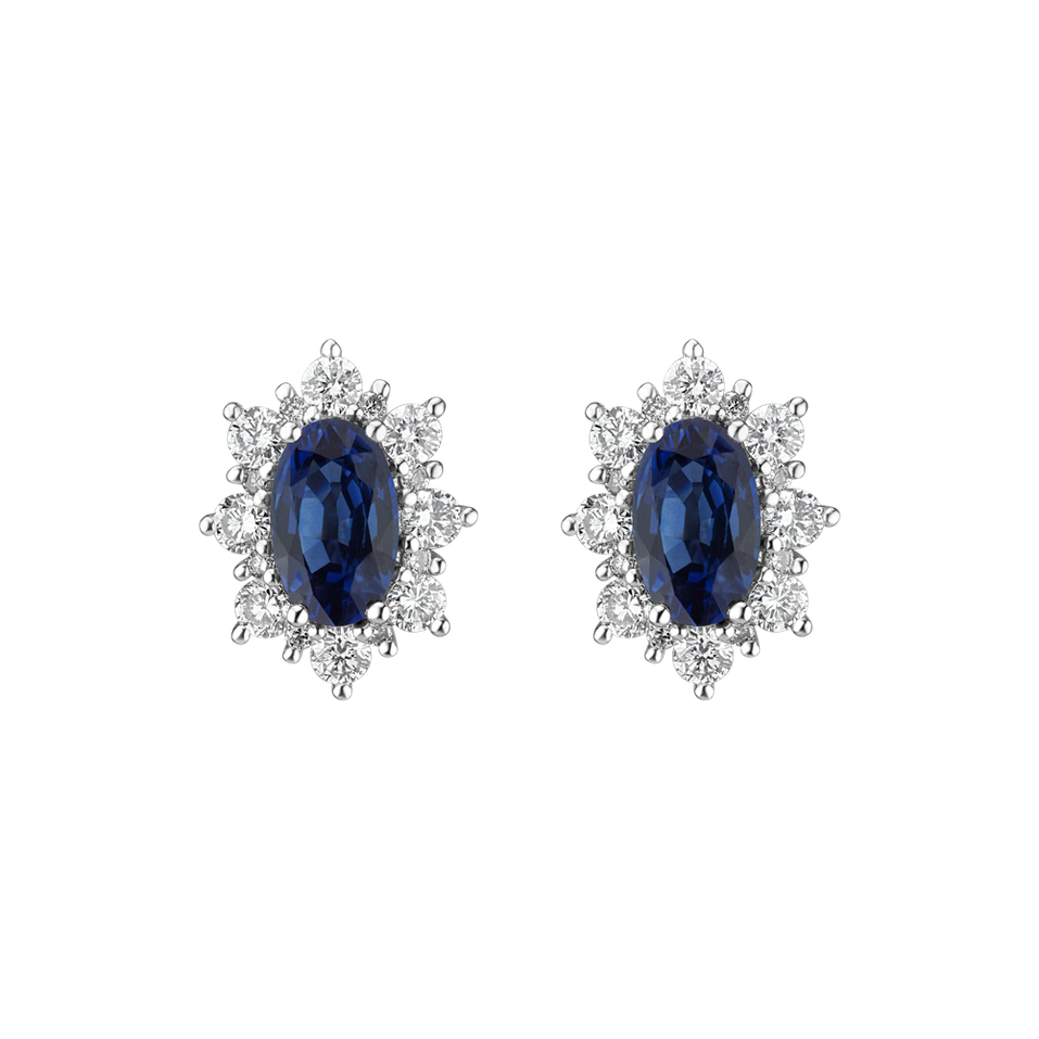 Diamond earrings with Sapphire Princess