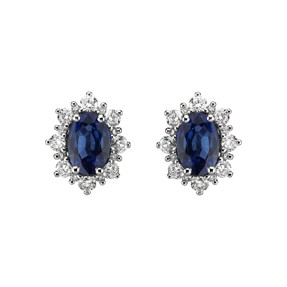 Diamond earrings with Sapphire Princess