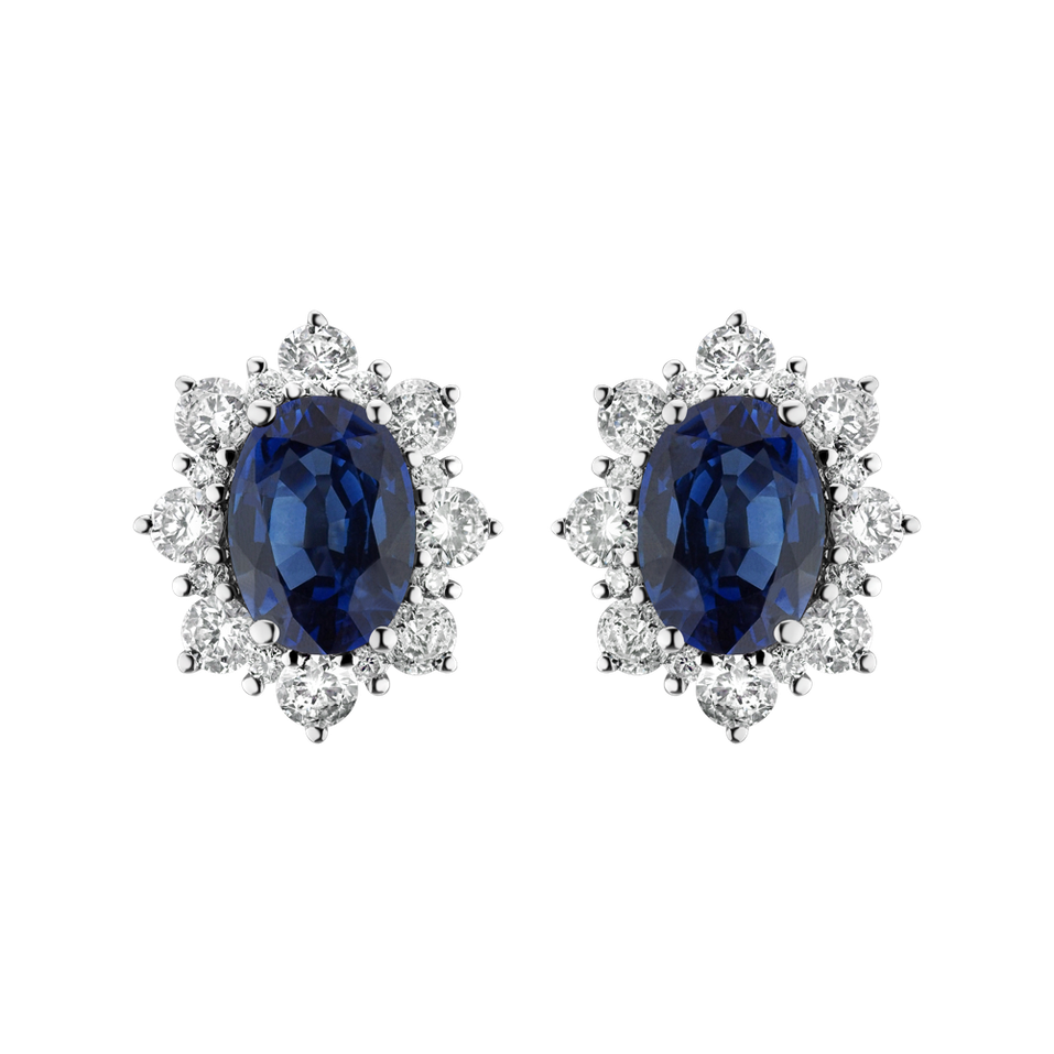 Diamond earrings with Sapphire Princess