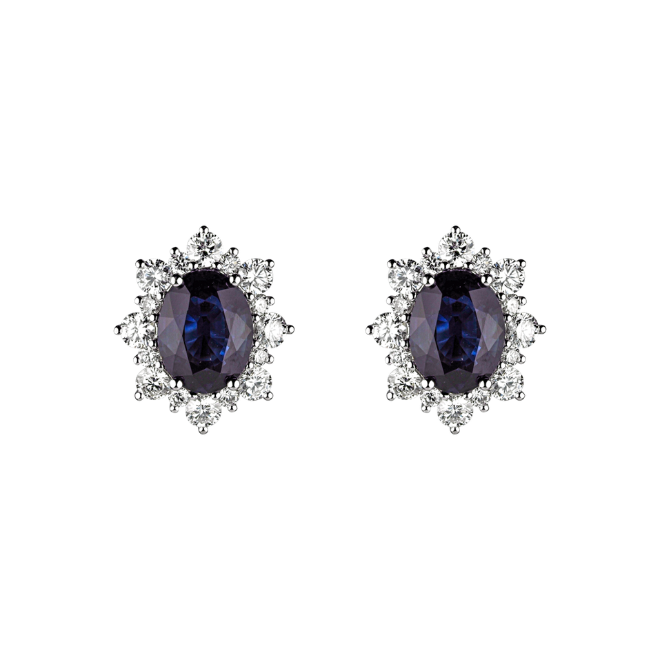 Diamond earrings with Sapphire Princess