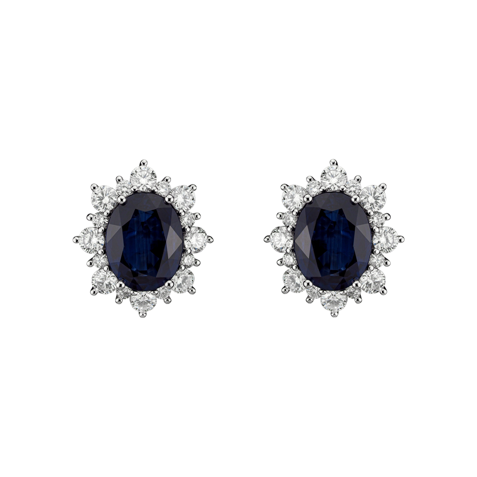 Diamond earrings with Sapphire Princess