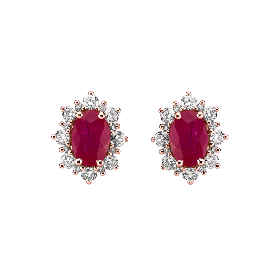 Diamond earrings with Ruby Princess