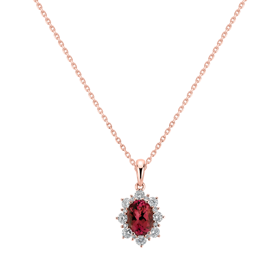 Diamond pendant with Ruby Royal Aurora