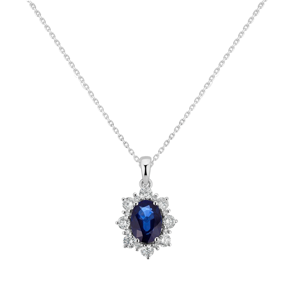 Diamond pendant with Sapphire Royal Aurora