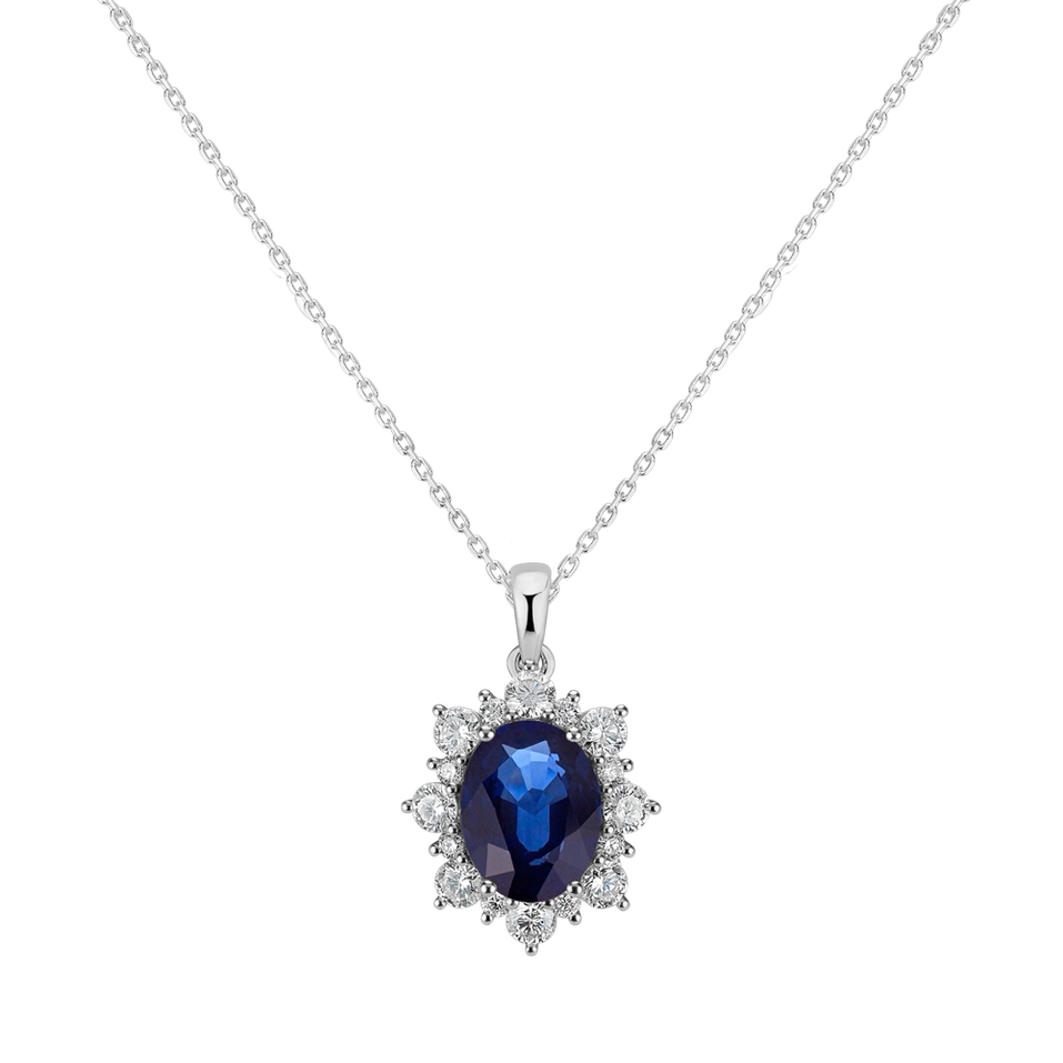 Diamond pendant with Sapphire Royal Aurora