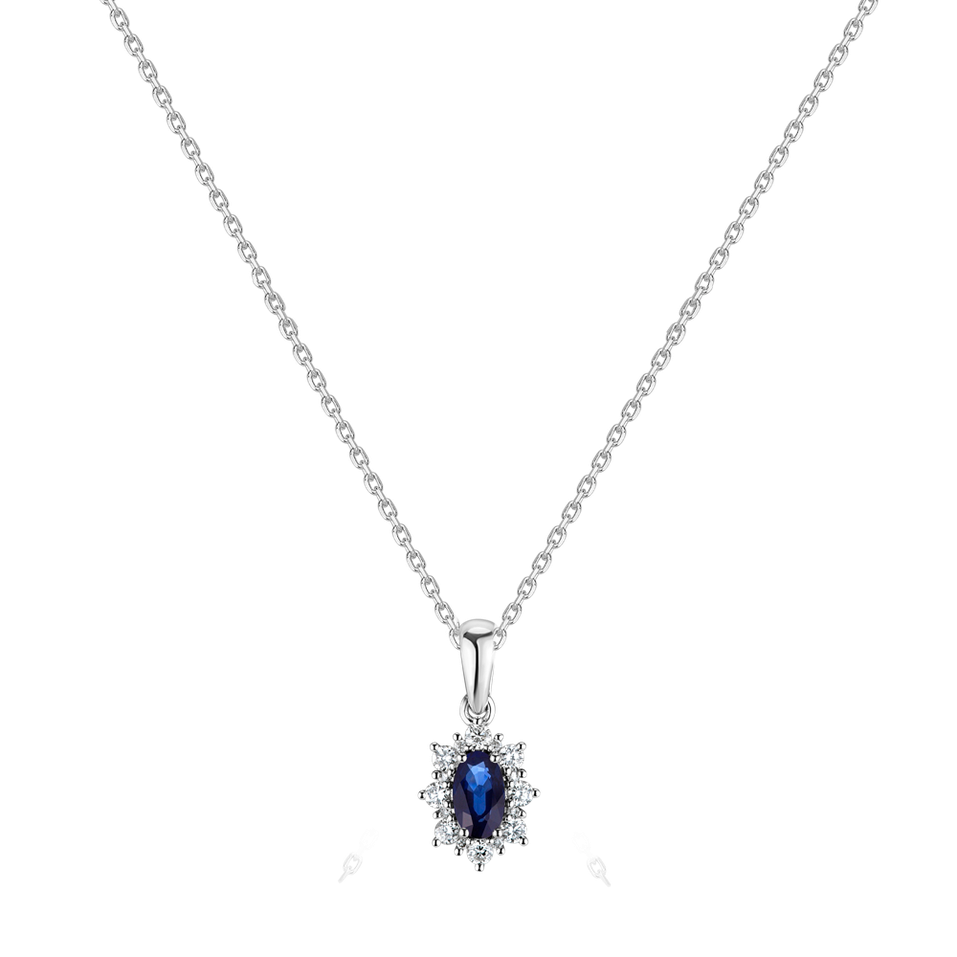 Diamond pendant with Sapphire Princess