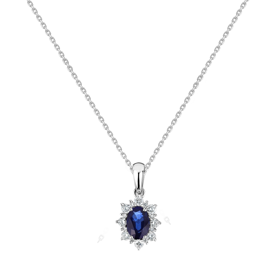 Diamond pendant with Sapphire Princess