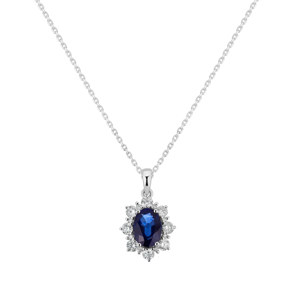 Diamond pendant with Sapphire Princess