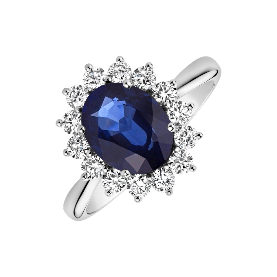 Diamond ring with Sapphire Princess Sparkle