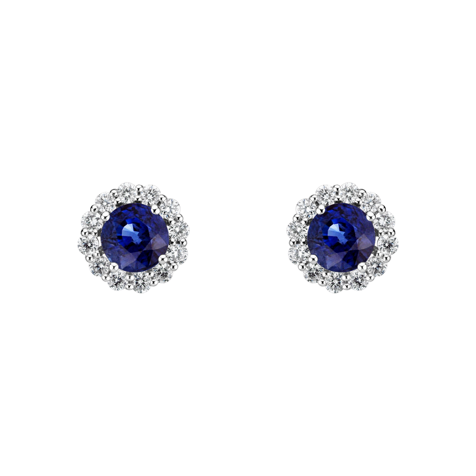 Diamond earrings with Sapphire Bloom Spark