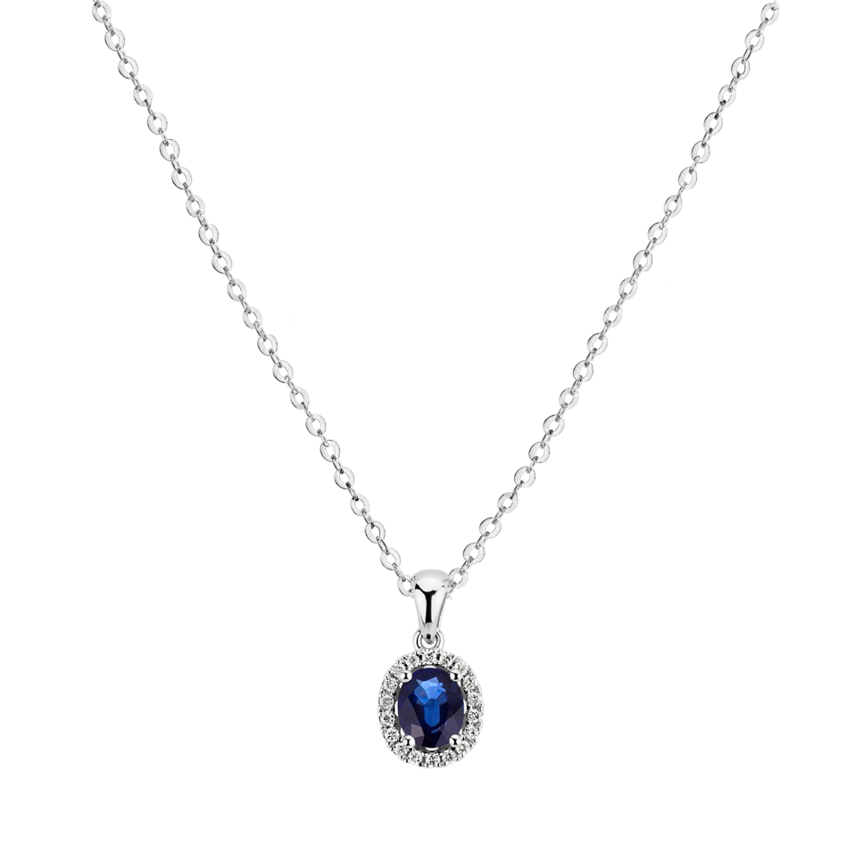 Diamond pendant with Sapphire Princess