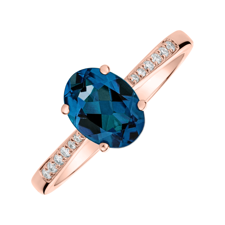 Diamond ring with Topaz London Bonbon