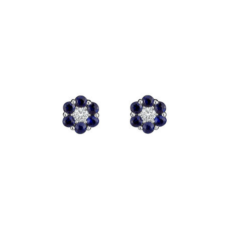 Diamond earrings with Sapphire Shiny Constellation