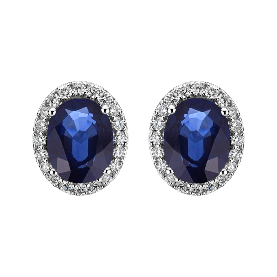 Diamond earrings with Sapphire Princess