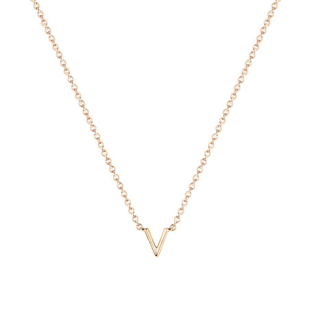 Diamond necklace Round Line V