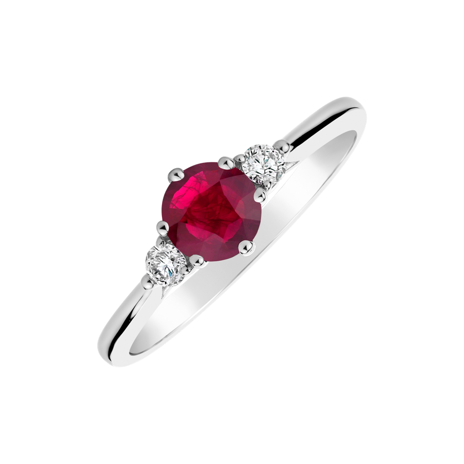 Diamond ring with Ruby Midnight Serenity